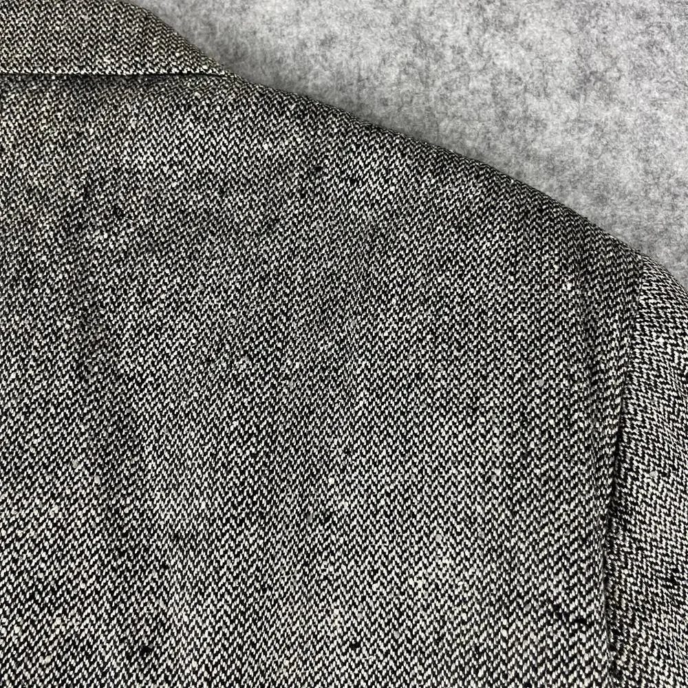 Hickey Freeman Silk Blazer Sport Coat Mens 42L Gray‎ Tweed Herringbone Boardroom